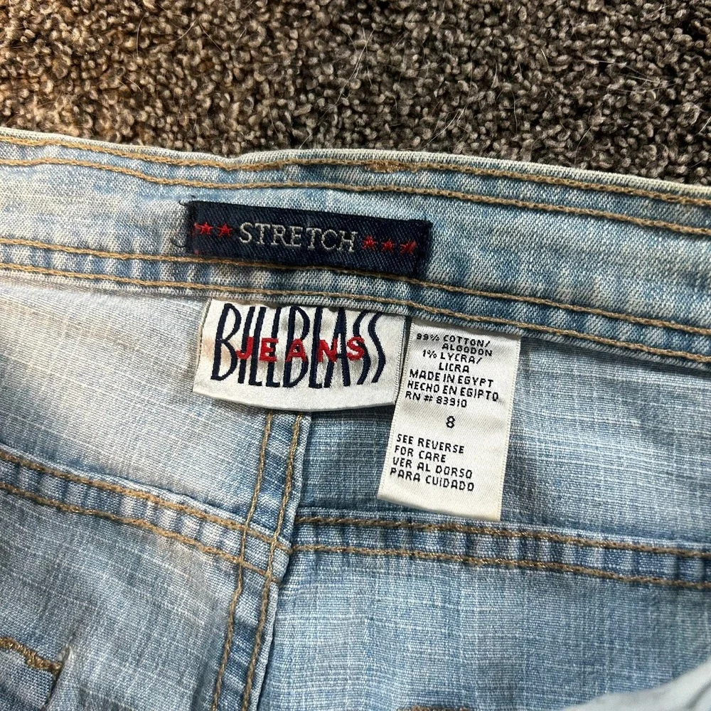 Vtg Bill Blass Jeans Womens 8 Light Wash Blue Excellent High Rise Straight Leg